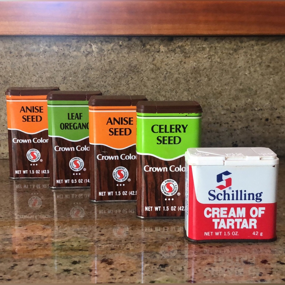 Vintage Crown Colony (Safeway) & Schilling Spice Tin Set of 5 (1977-1992) - Picture 3 of 13